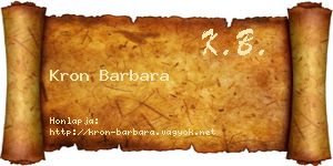 Kron Barbara névjegykártya